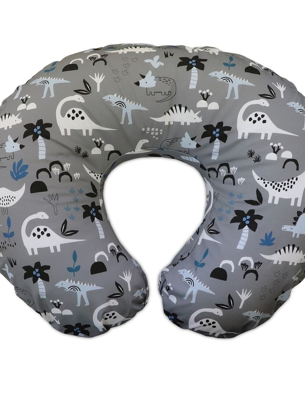 Boppy Gray and Blue Dino-Print Feeding Pillow